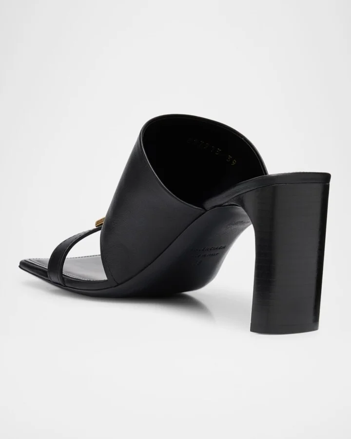 Bel Air Leather Buckle Mule Sandals - Image 11