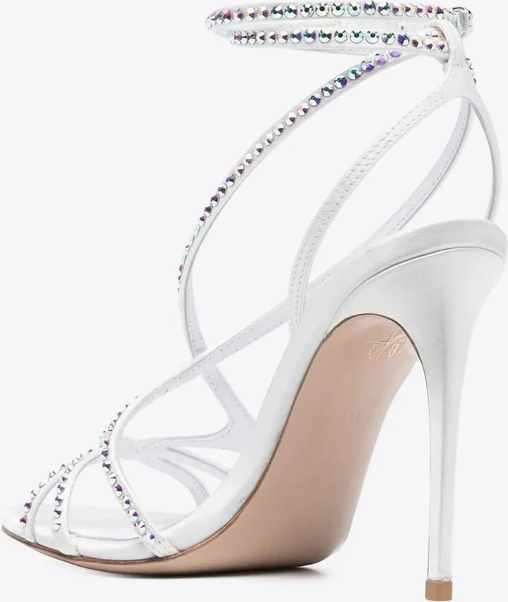 Belen 105 Crystal Embellished Satin Sandals - Image 2