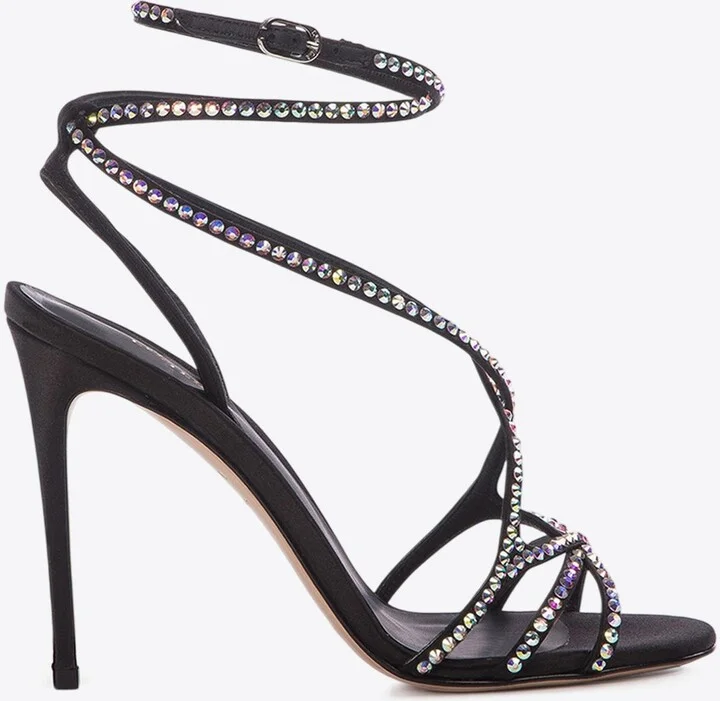 Belen 105 Crystal Embellished Satin Sandals