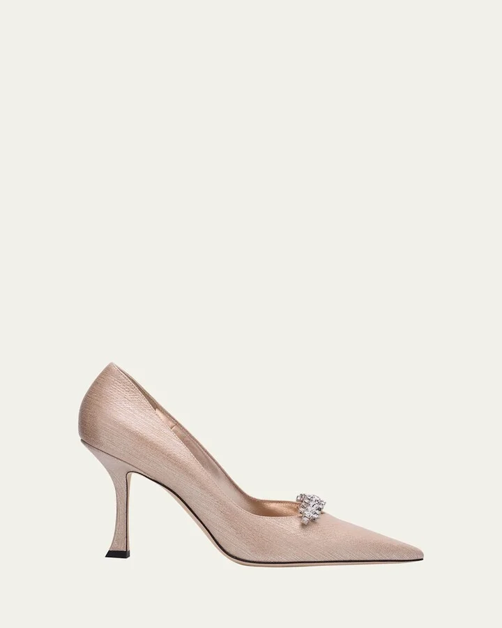 Belinda 90 Embellished Metallic Leather Pumps