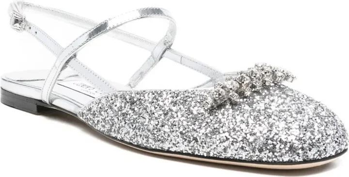 Belinda glitter-embellished slingback sandals - Image 2
