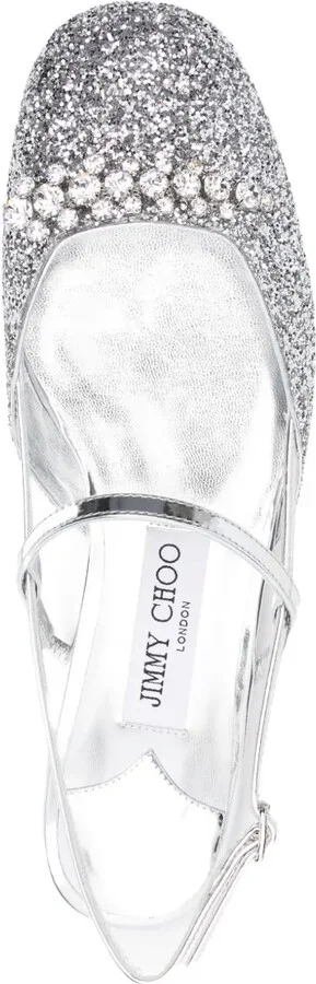 Belinda glitter-embellished slingback sandals - Image 4