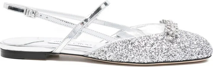 Belinda glitter-embellished slingback sandals