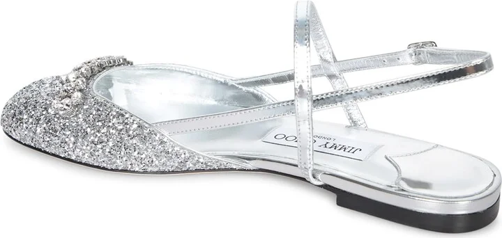 Belinda Silver Glitter Ballerinas - Image 3