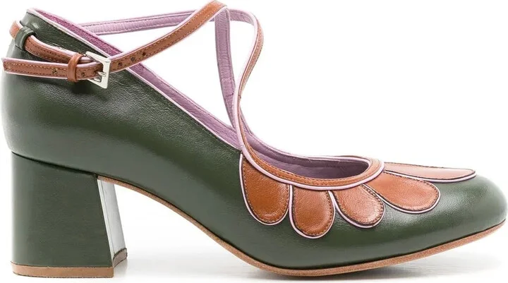 Belis 50mm colour-block pumps