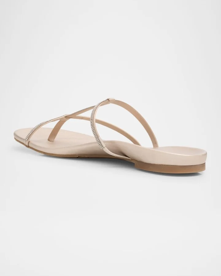 Belisa Crystal-Embellished Flat Thong Sandals - Image 2