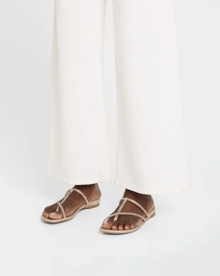 Belisa Crystal-Embellished Flat Thong Sandals - Image 5