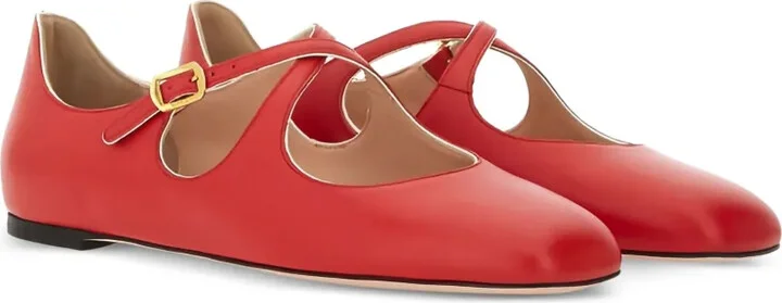 Beliska cross-strap leather ballet flats - Image 2