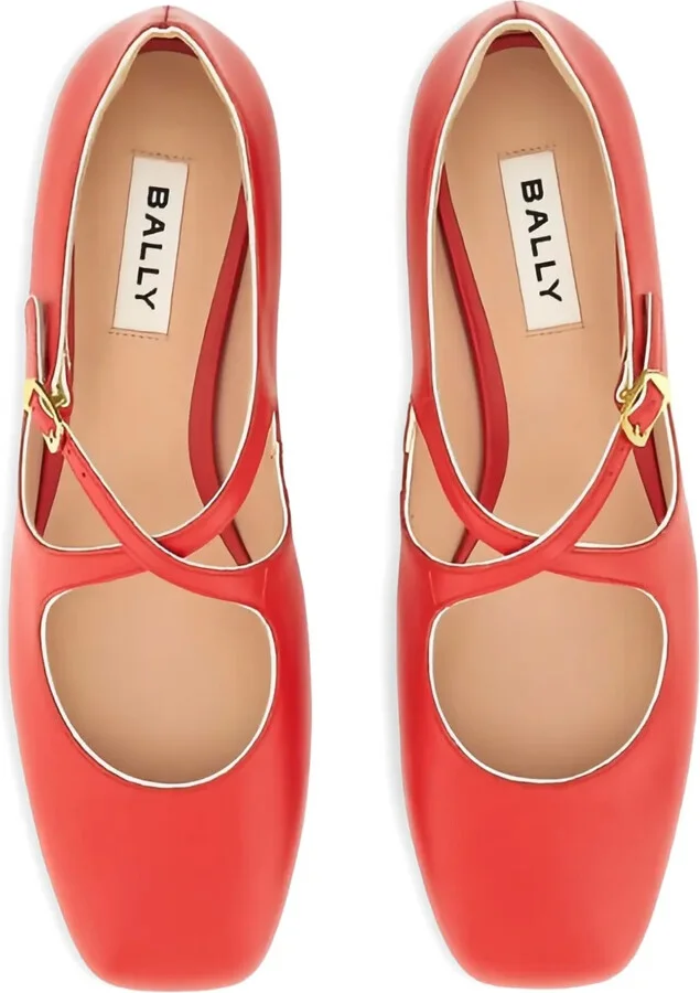 Beliska cross-strap leather ballet flats - Image 4