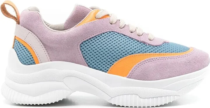 Bell panelled low-top sneakers