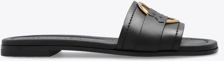 Bell Smooth Leather Flat Sandals