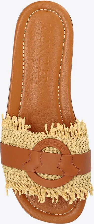 Bell Woven Strap Leather Flat Sandals - Image 3