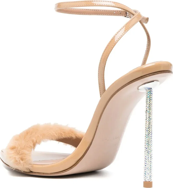 Bella 105mm faux-fur sandals - Image 3