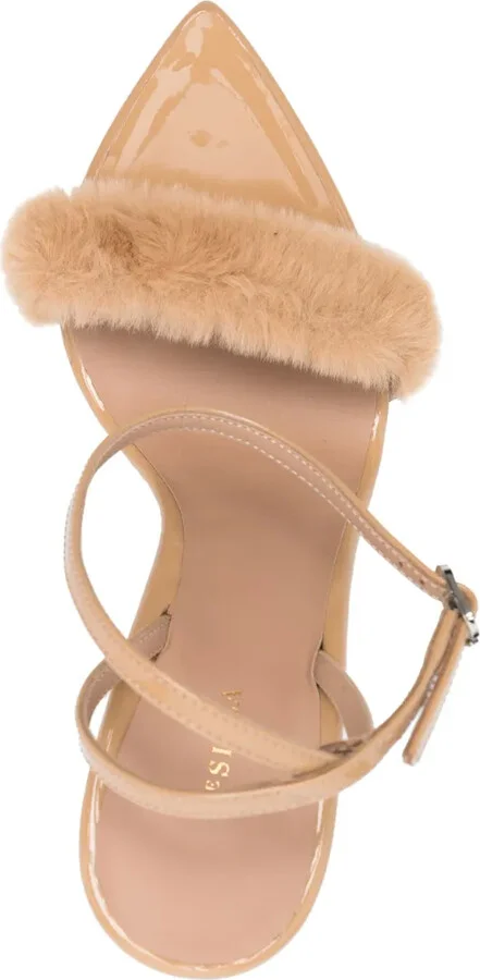 Bella 105mm faux-fur sandals - Image 4