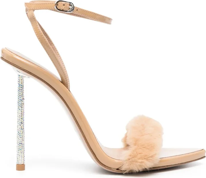 Bella 105mm faux-fur sandals