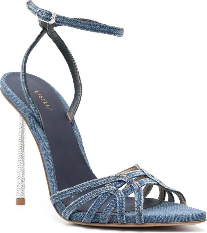 Bella 120mm denim sandals - Image 2
