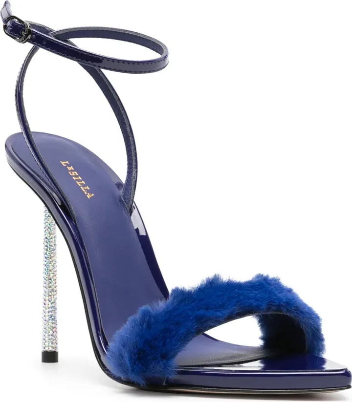 Bella 120mm faux-fur sandals - Image 2
