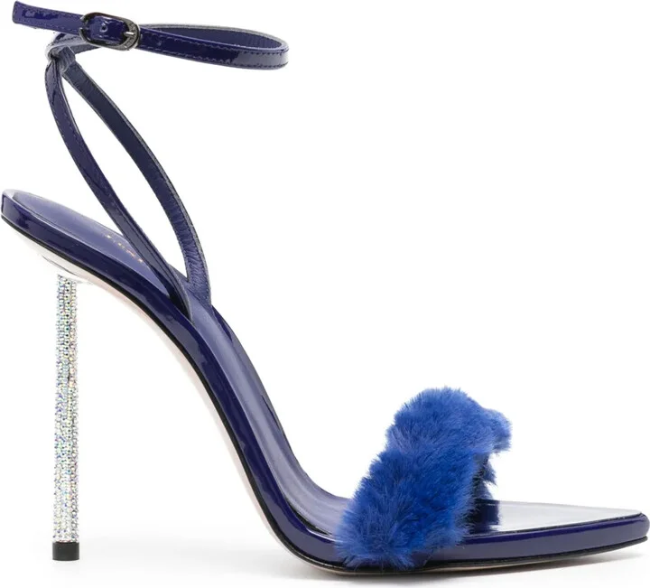 Bella 120mm faux-fur sandals