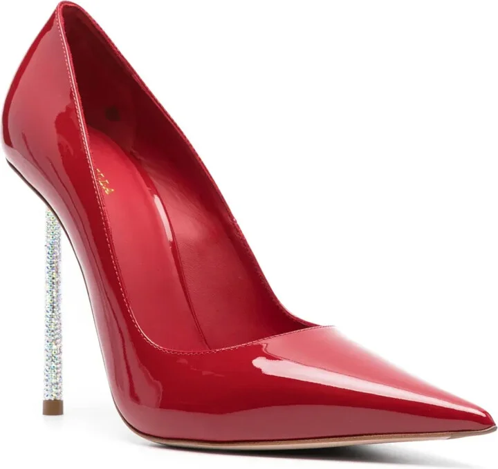 Bella 120mm patent-finish leather pumps - Image 2