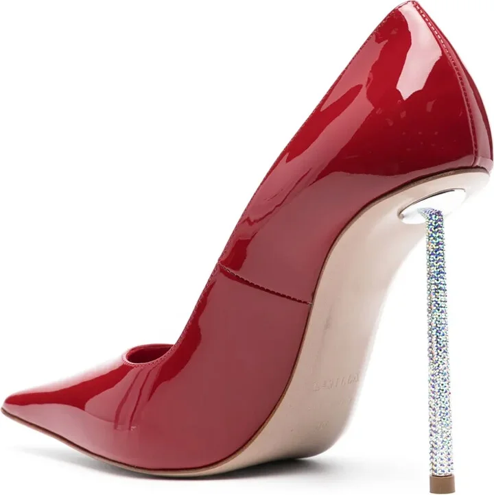 Bella 120mm patent-finish leather pumps - Image 3