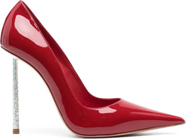 Bella 120mm patent-finish leather pumps