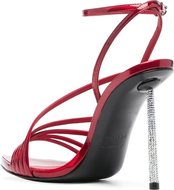 Bella 120mm patent-leather sandals - Image 3