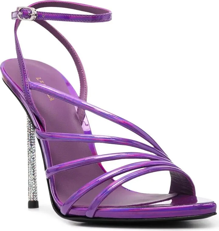 Bella 120mm patent-leather sandals - Image 2