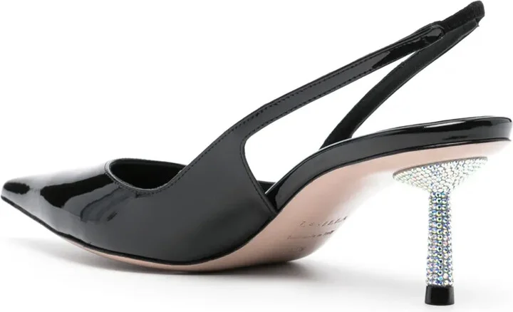 Bella 45mm patent-finish leather slingback pumps - Image 3