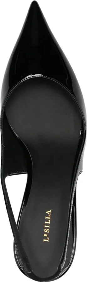 Bella 45mm patent-finish leather slingback pumps - Image 4
