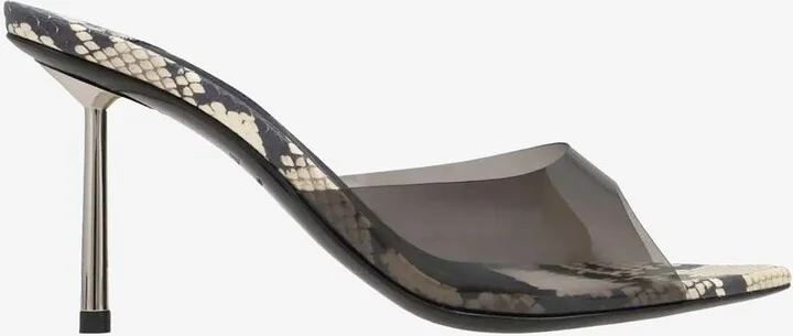 Bella 80 Python-Print Mule Sandals
