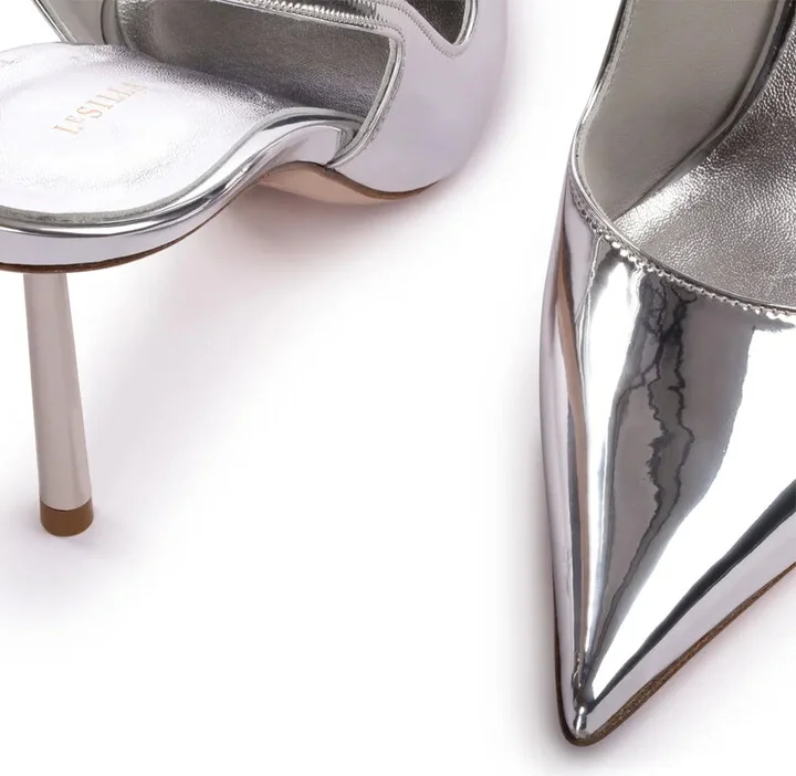 Bella 80mm metallic slingback pumps - Image 4