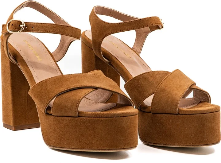 Bella Camel Suede Sandal - Image 2