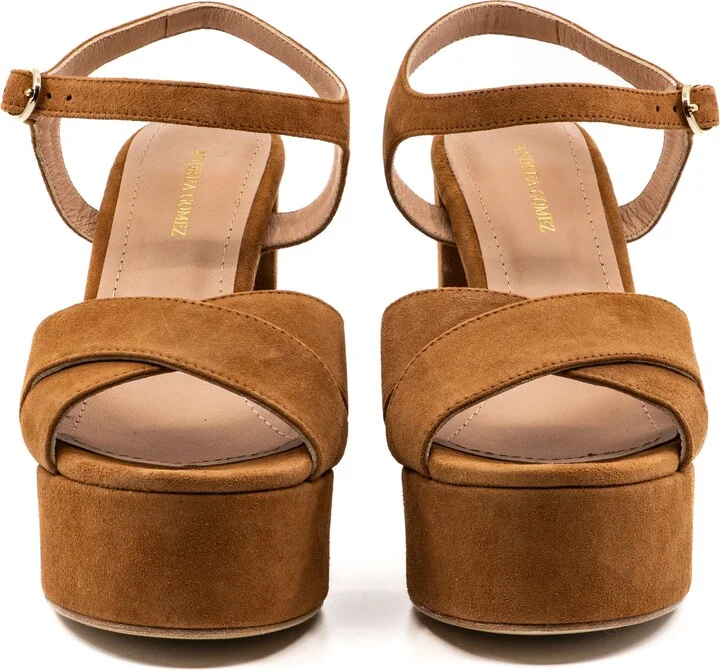 Bella Camel Suede Sandal - Image 3