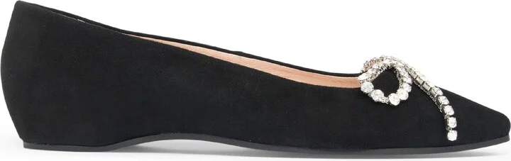 Bella Crystal Bow Pointed Toe Flat - Image 9