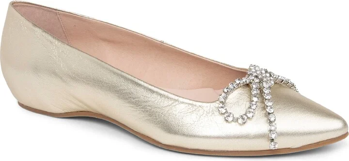 Bella Crystal Bow Pointed Toe Flat