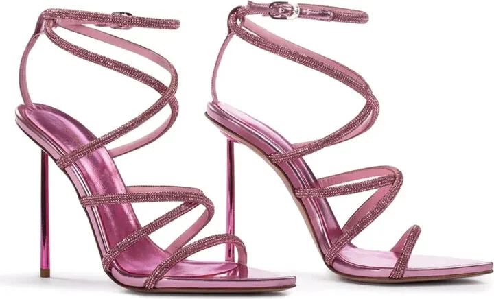Bella crystal-embellished wrap sandals - Image 2