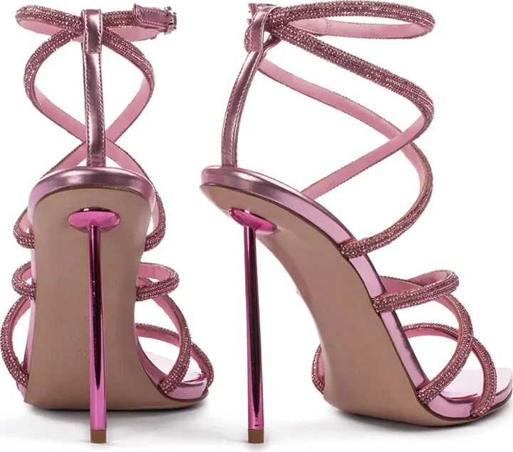 Bella crystal-embellished wrap sandals - Image 3