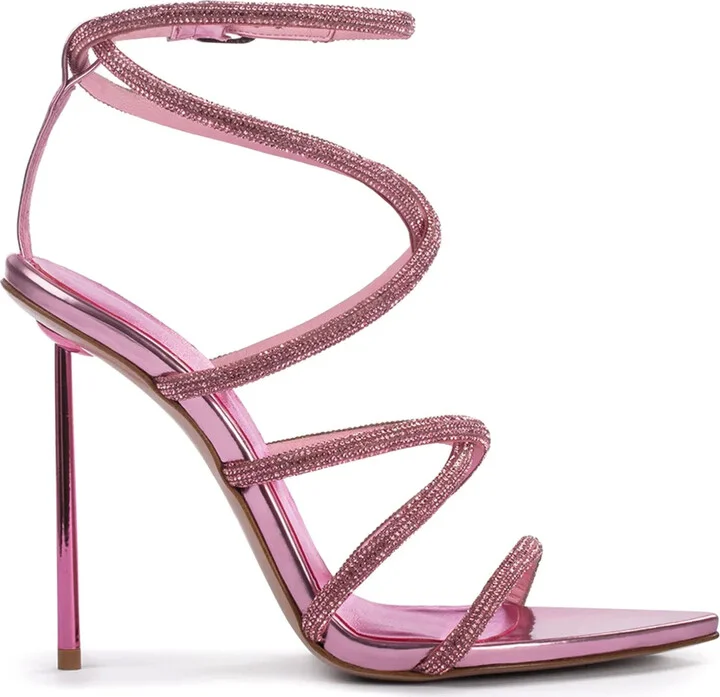 Bella crystal-embellished wrap sandals