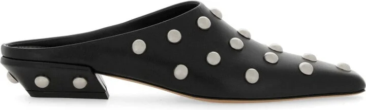 Bella" Pointed Toe Leather Mules
