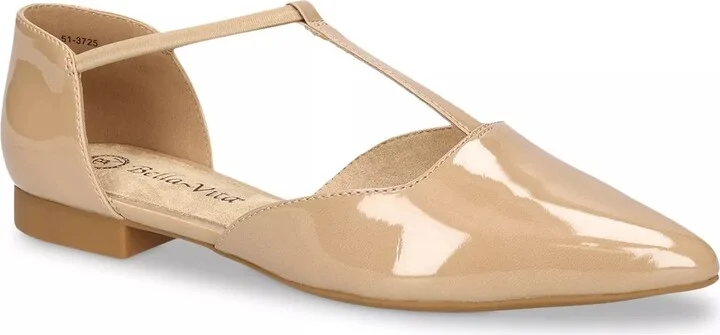 Beige Patent Synthetic