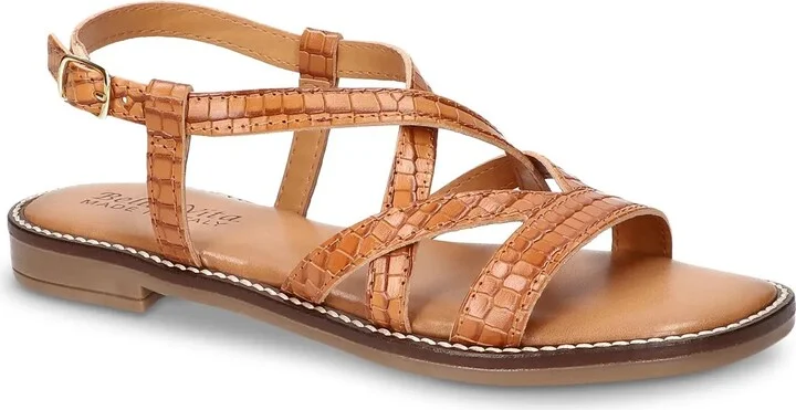 Natural Beige Croc Print Leather