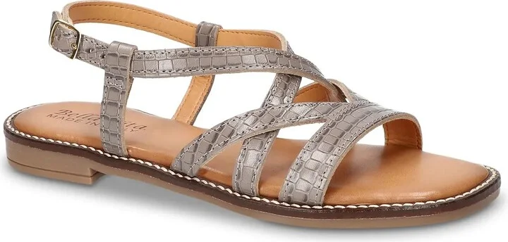 Grey Croc Print Leather