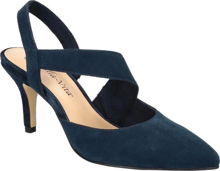 Navy Suede Leather