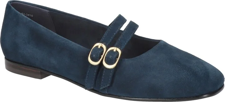 Navy Suede Leather