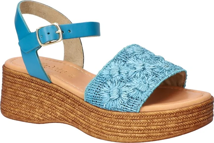 Denim Floral Raffia