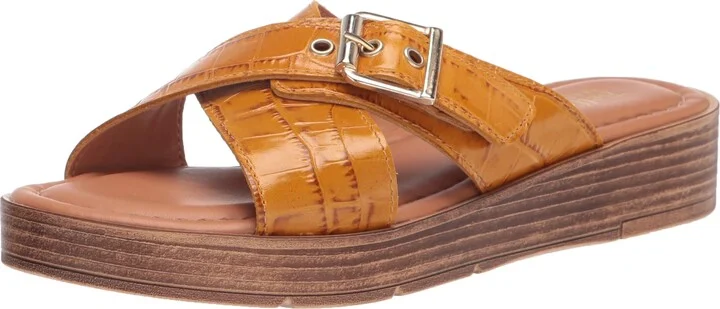 Mustard Croco Italian Leather