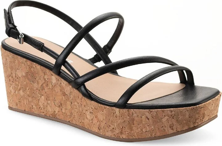 Bella Womens Ankle Strap Strappy Wedge Sandals