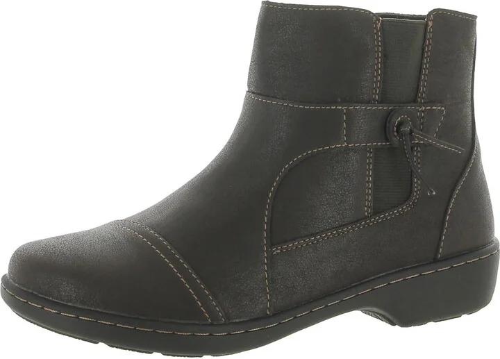 Bella Womens Faux Leather Ankle Booties
