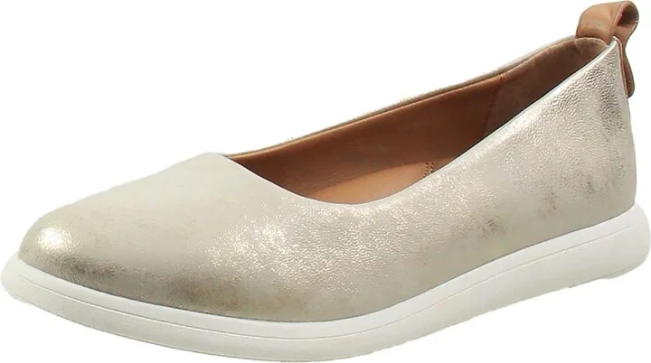Bella Womens Leather Slip On Flat Shoes