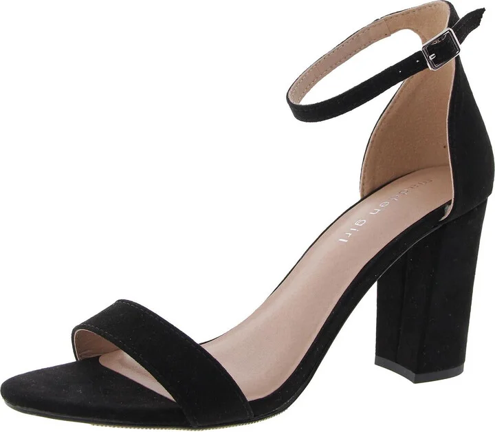 Bella Womens Satin Ankle Strap Heels